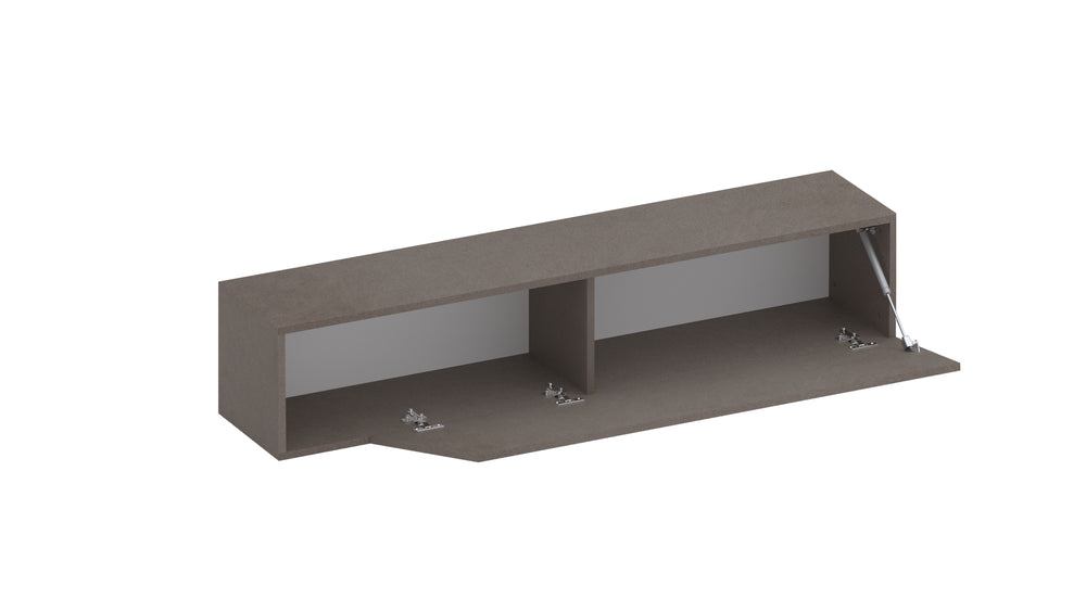 Combo 138cm Floating Wall Hung TV Unit with Shaped Door - Bronze COM-26-07 - FurniComp