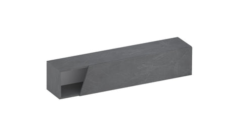 Combo 138cm Floating Wall Hung TV Unit with Shaped Door - Lead Grey COM-26-08 - FurniComp