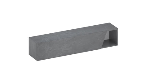 Combo 138cm Floating Wall Hung TV Unit with Shaped Door - Lead Grey COM-26-08 - FurniComp