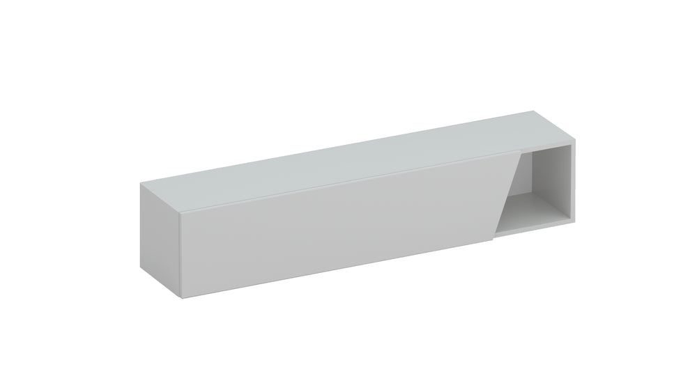 Combo 138cm Floating Wall Hung TV Unit with Shaped Door - Light Chalk Grey COM-26-05 - FurniComp