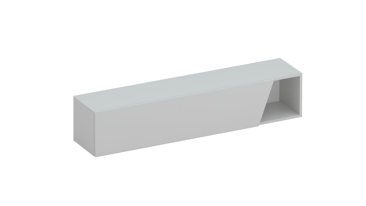 Combo 138cm Floating Wall Hung TV Unit with Shaped Door - Light Chalk Grey COM-26-05 - FurniComp