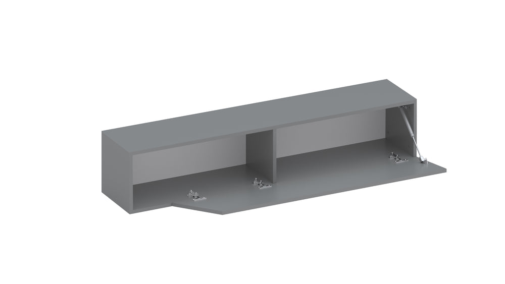 Combo 138cm Floating Wall Hung TV Unit with Shaped Door - Slate Grey COM-26-04 - FurniComp
