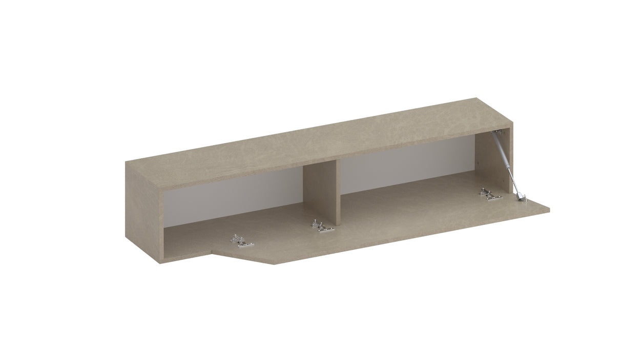 Combo 138cm Floating Wall Hung TV Unit with Shaped Door - Stone COM-26-03 - FurniComp