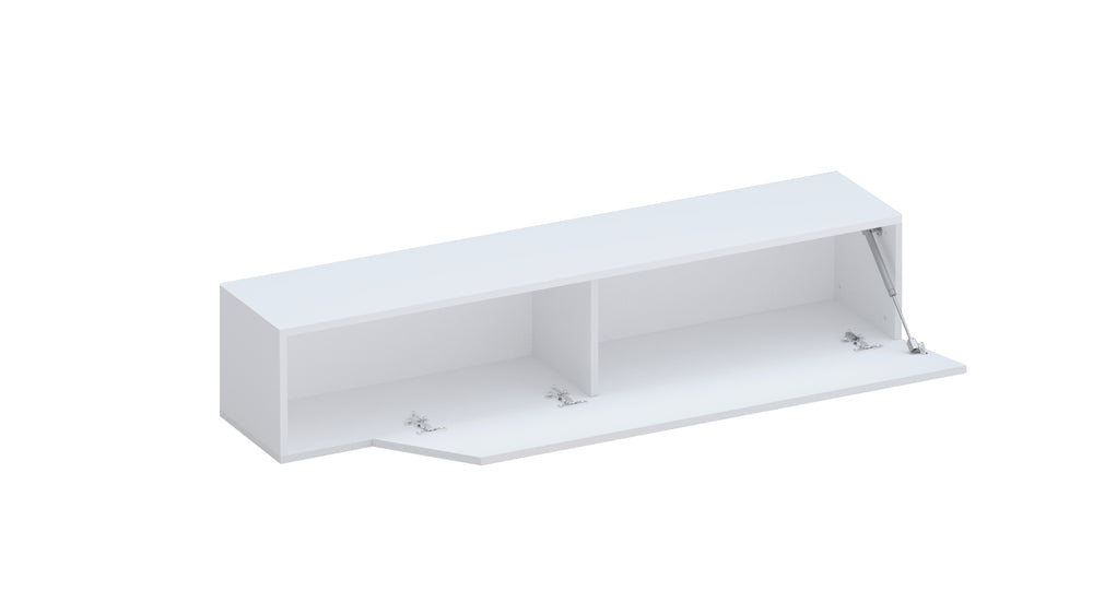 Combo 138cm Floating Wall Hung TV Unit with Shaped Door - White Gloss COM-26-01 - FurniComp