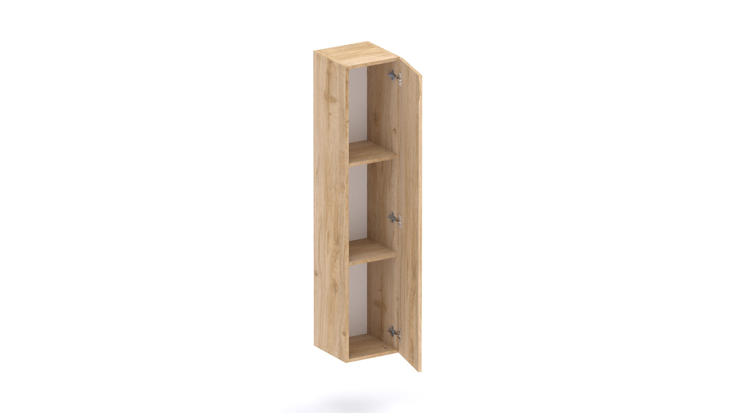Combo 1 Door 29cm Multipurpose Wall Hung Tall Storage Unit - Cadiz Oak COM-30-09 - FurniComp