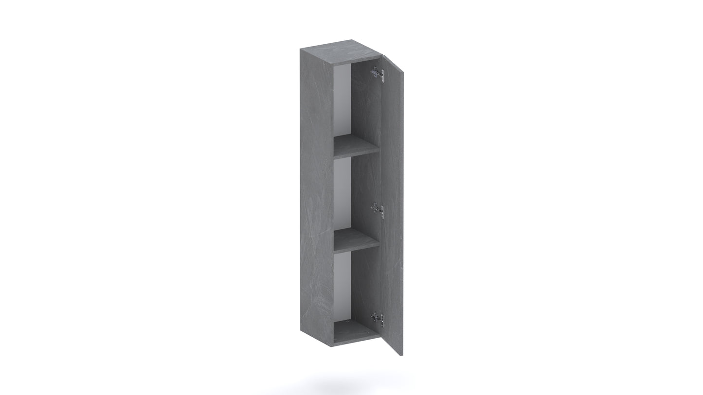 Combo 1 Door 29cm Multipurpose Wall Hung Tall Storage Unit - Lead Grey COM-30-08 - FurniComp