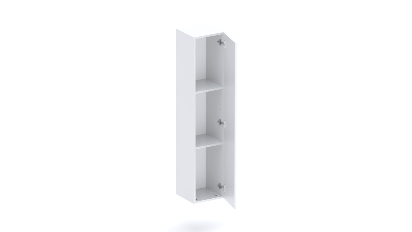 Combo 1 Door 29cm Multipurpose Wall Hung Tall Storage Unit - White Gloss COM-30-01 - FurniComp
