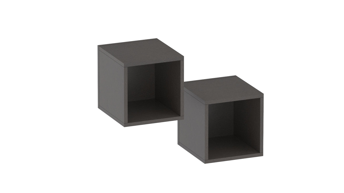 Combo 28cm Floating Wall Cube Set of 2 - Black Lava COM-311-06 - FurniComp