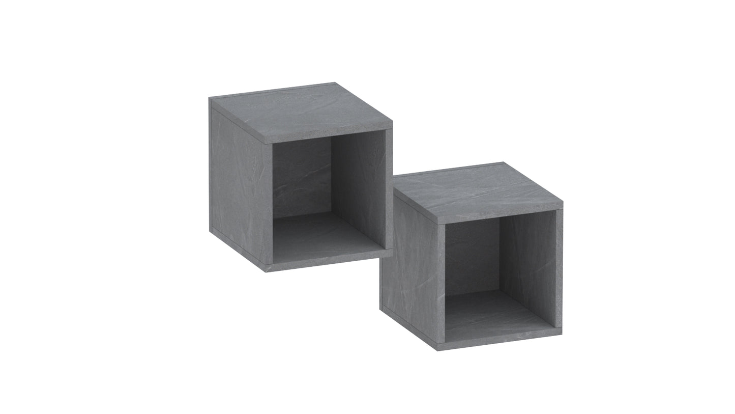 Combo 28cm Floating Wall Cube Set of 2 - Lead Grey COM-311-08 - FurniComp