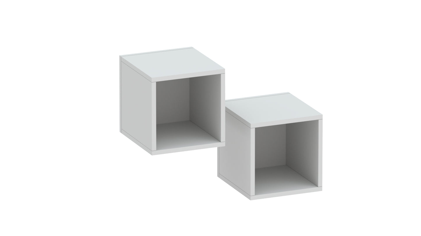 Combo 28cm Floating Wall Cube Set of 2 - Light Chalk Grey COM-311-05 - FurniComp