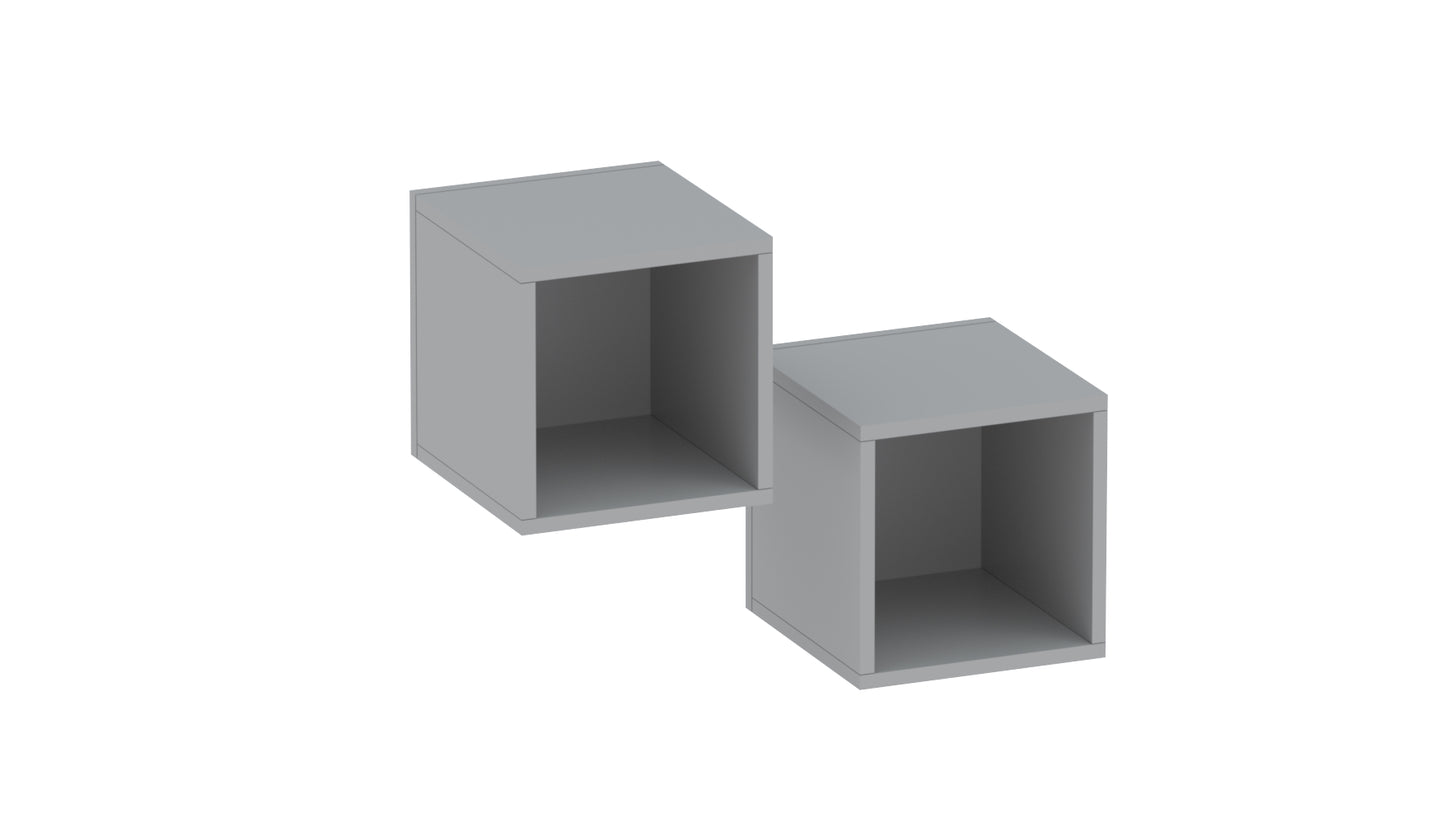 Combo 28cm Floating Wall Cube Set of 2 - Slate Grey COM-311-04 - FurniComp