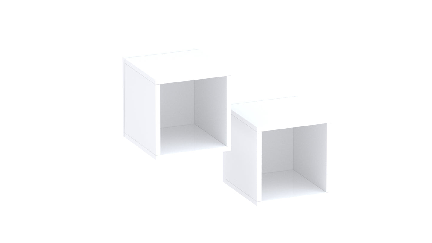 Combo 28cm Floating Wall Cube Set of 2 - White Gloss COM-311-01 - FurniComp