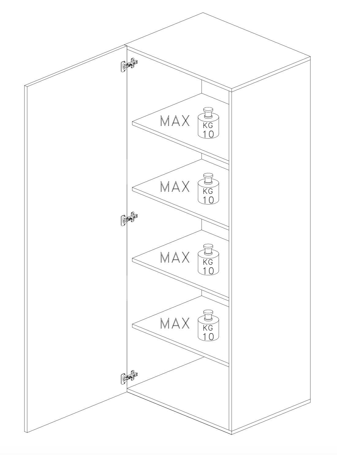 Combo 28cm Slim Multipurpose Storage Cupboard - White Gloss COM-10-01 - FurniComp