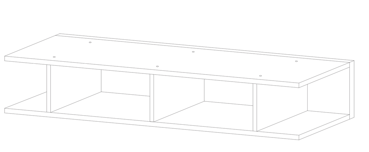 Combo 138cm Floating Wall Hung TV Shelf - White Gloss COM-43-01 - FurniComp