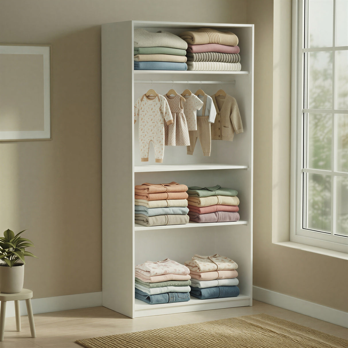 Connect 100cm Set of Two 2 Shelves for 2 Door Wardrobe CON-2DR-WEXS - FurniComp