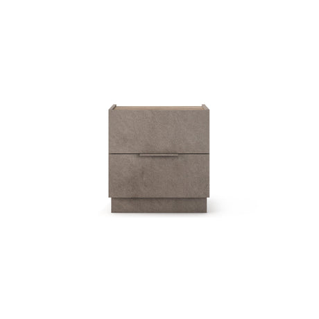 Cuba 2 Drawer Bedside Table - Bronze & Mercure Oak - FurniComp