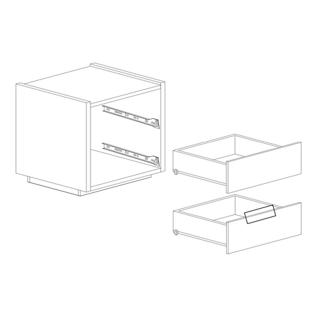 Cuba 2 Drawer Bedside Table - White High Gloss - FurniComp