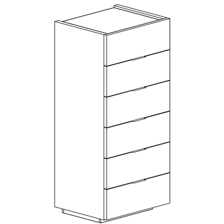 Cuba 6 Drawer 50cm Tall Chest of Drawers - White High Gloss - FurniComp