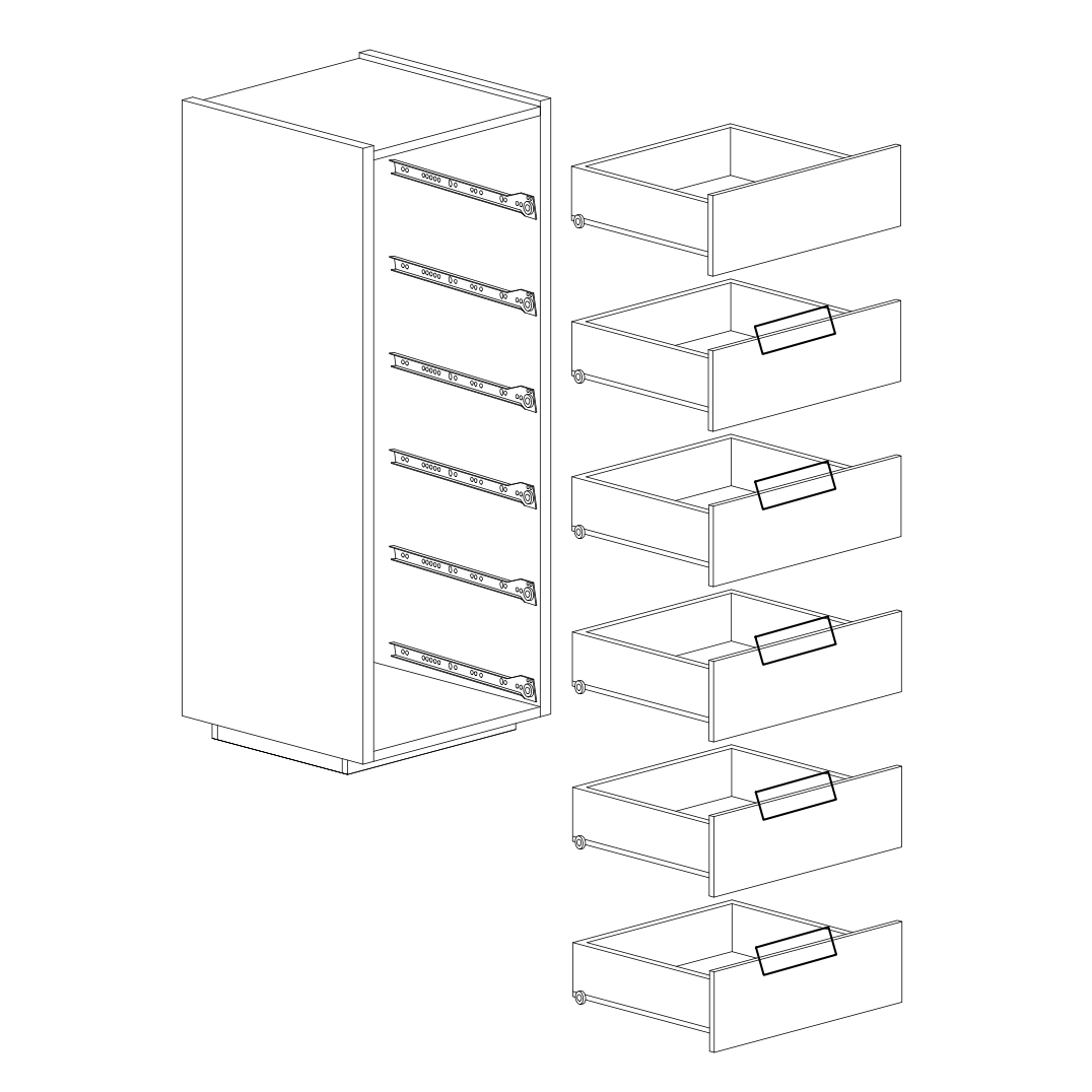 Cuba 6 Drawer 50cm Tall Chest of Drawers - White High Gloss - FurniComp