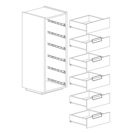 Cuba 6 Drawer 50cm Tall Chest of Drawers - White High Gloss - FurniComp