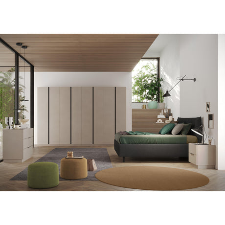 Cuba 6 Drawer 50cm Tall Chest of Drawers - Cashmere & Anthracite - FurniComp