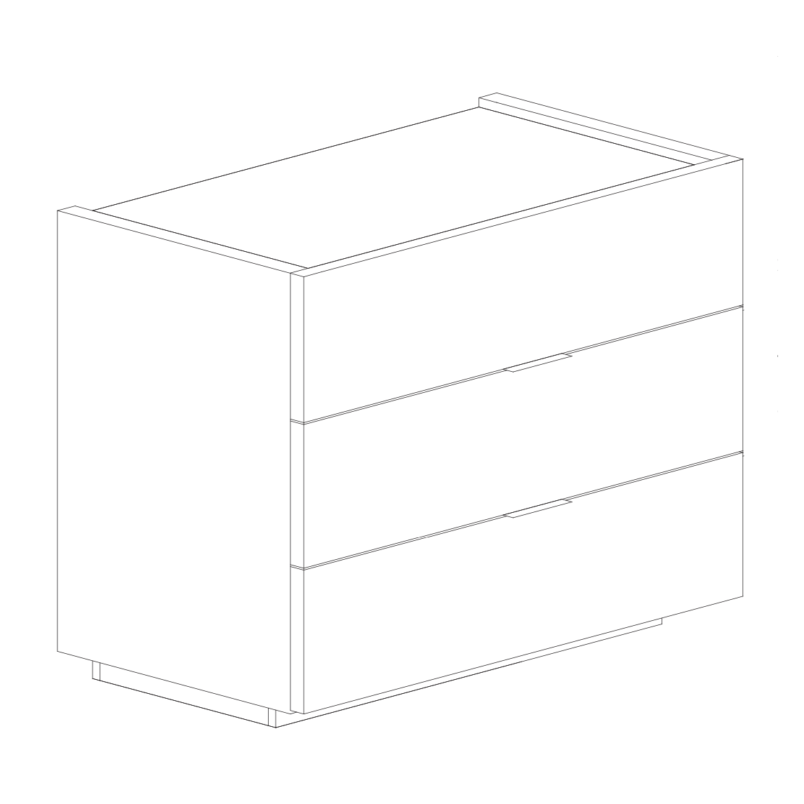 Cuba 3 Drawer 110cm Chest of Drawers - Bronze & Mercure Oak - FurniComp