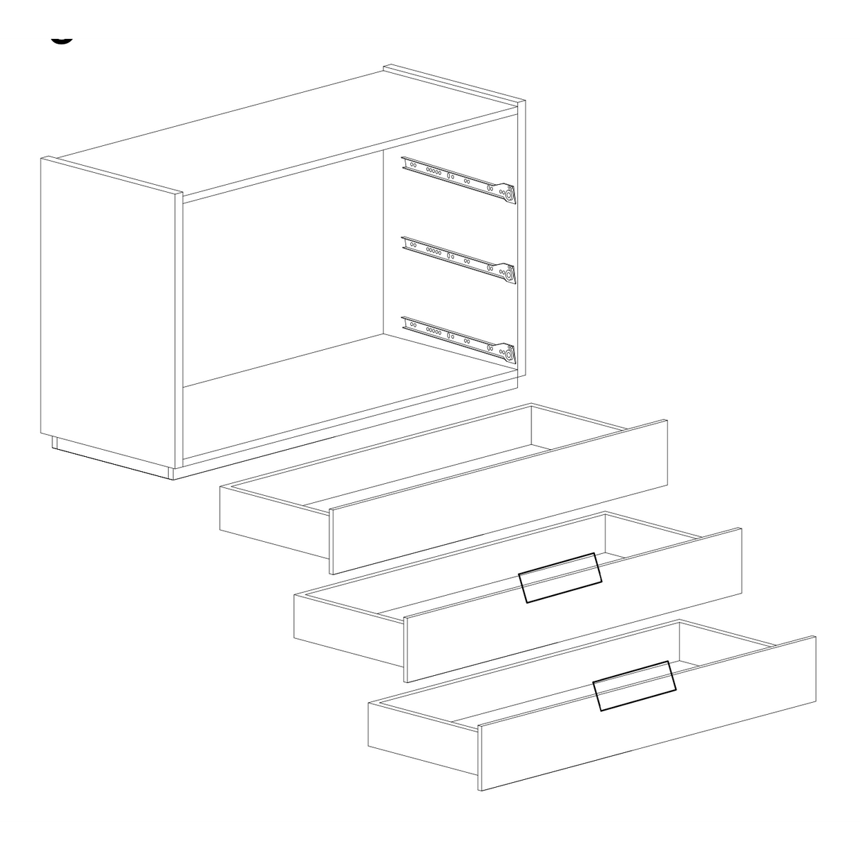 Cuba 3 Drawer 110cm Chest of Drawers - White High Gloss - FurniComp