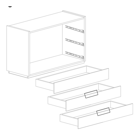 Cuba 3 Drawer 110cm Chest of Drawers - Cashmere & Anthracite - FurniComp
