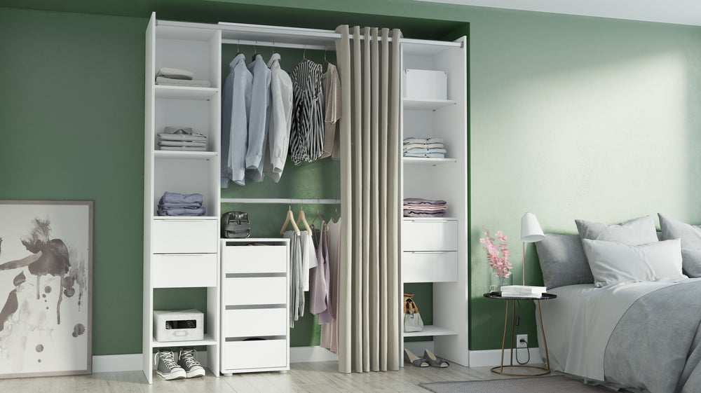 Dallas Universal 4 Drawers Matt White 60cm Large Internal Chest of Drawers for Wardrobes - FurniComp
