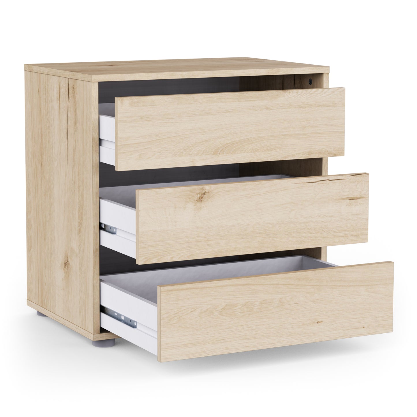 Dallas Universal 3 Drawers Royal Oak 60cm Internal Chest of Drawers for Wardrobes - FurniComp