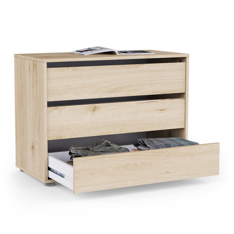 Dallas Universal 3 Drawers Royal Oak 80cm Large Internal Chest of Drawers for Wardrobes - FurniComp