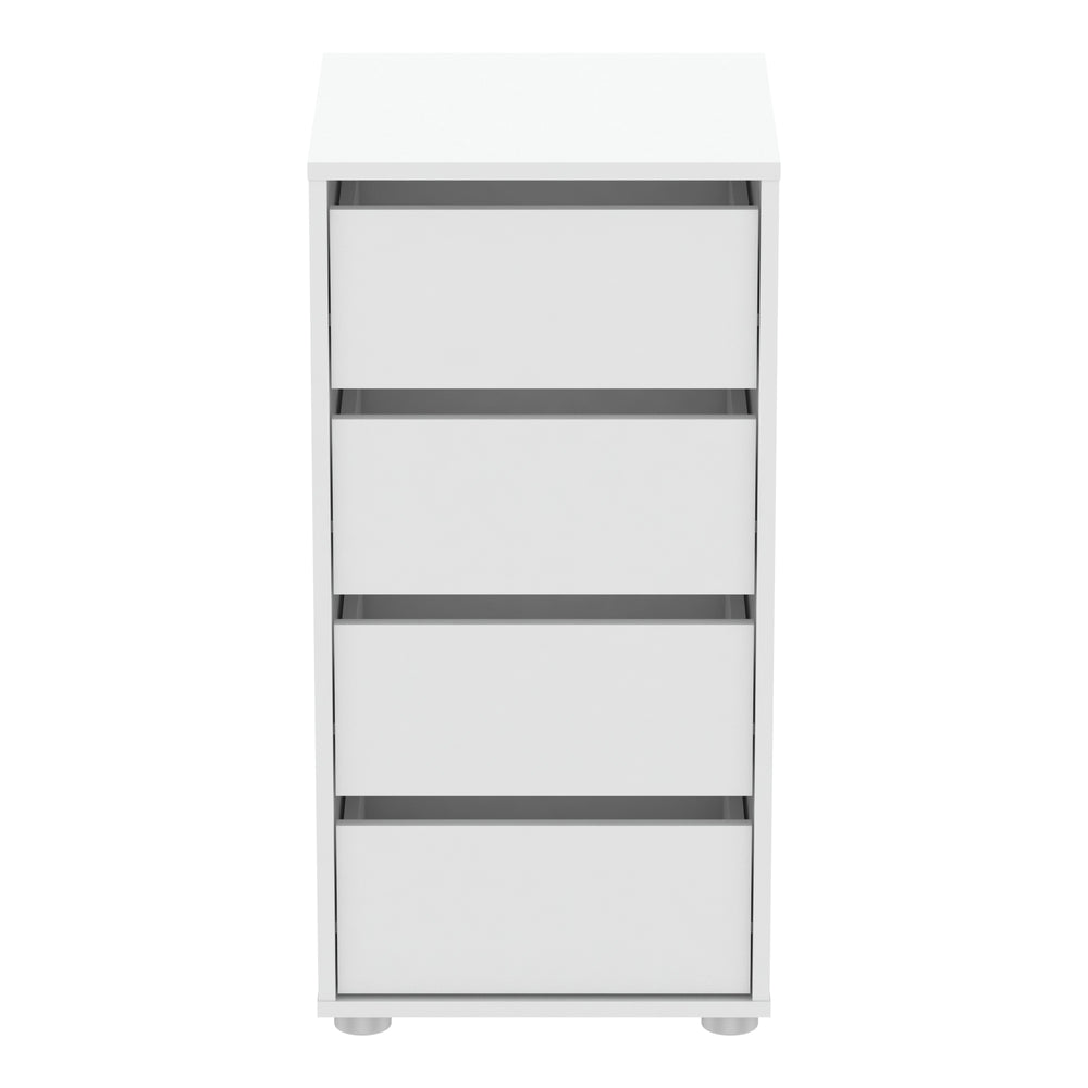 Dallas Universal 4 Drawers Matt White 40cm Tall Narrow Internal Chest of Drawers for Wardrobes - FurniComp