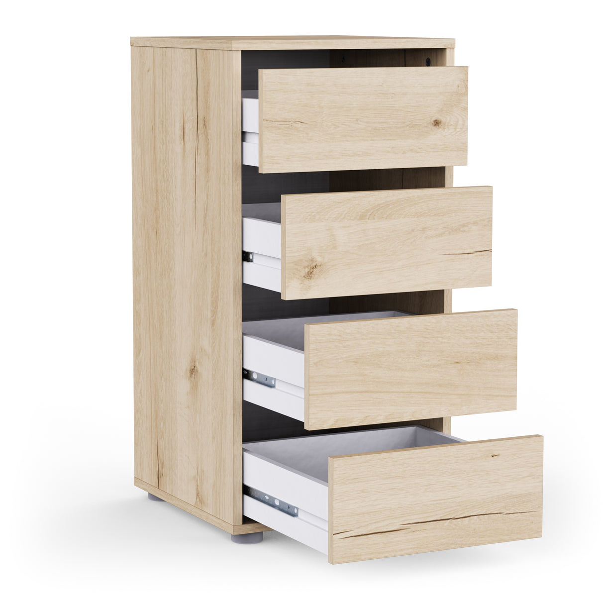 Dallas Universal 4 Drawers Royal Oak 40cm Tall Narrow Internal Chest of Drawers for Wardrobes - FurniComp