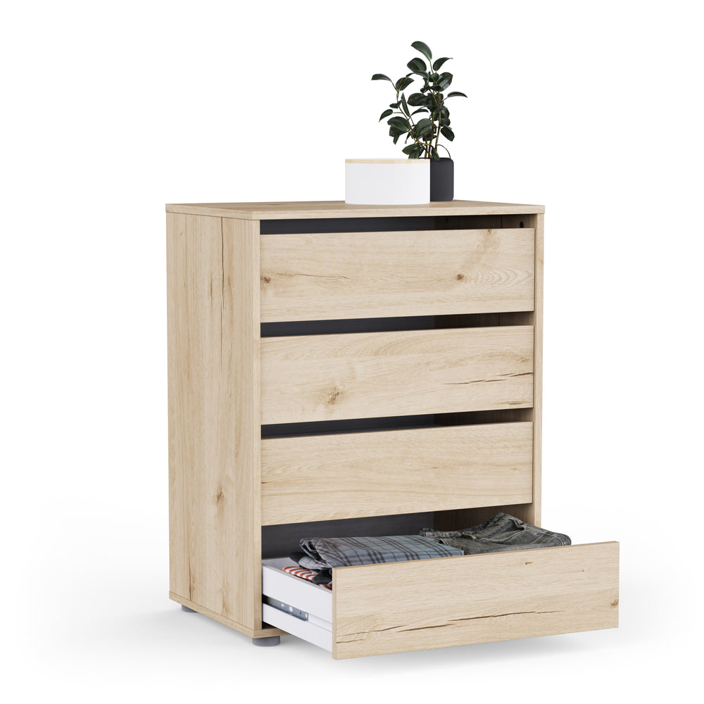 Dallas Universal 4 Drawers Royal Oak 60cm Large Internal Chest of Drawers for Wardrobes - FurniComp