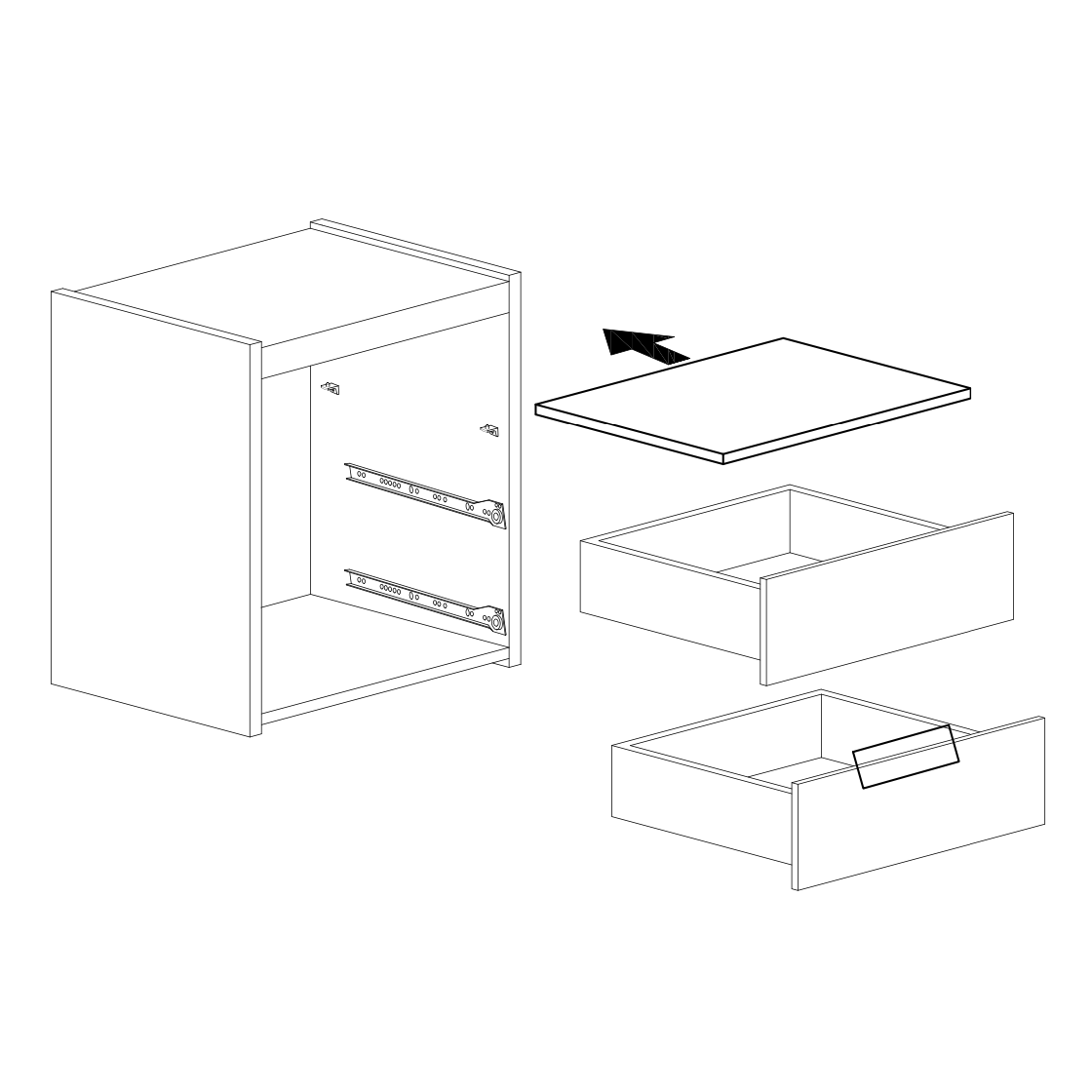 Dune 2 Drawer Bedside Table - White High Gloss - FurniComp