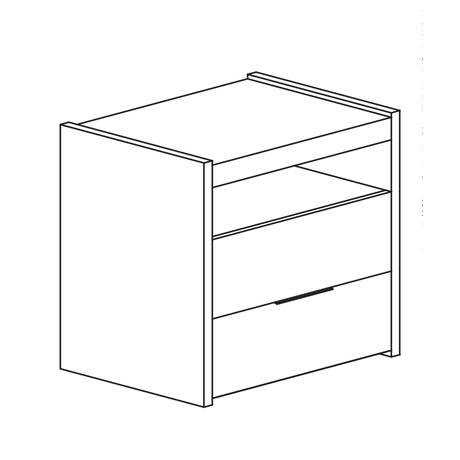Dune 2 Drawer Bedside Table - White High Gloss - FurniComp