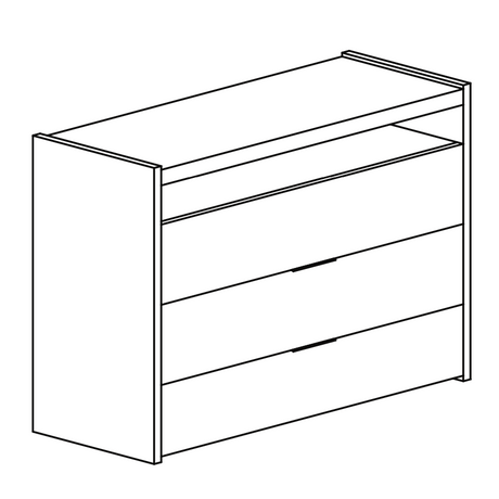 Dune 3 Drawer 110cm Chest of Drawers - White High Gloss - FurniComp