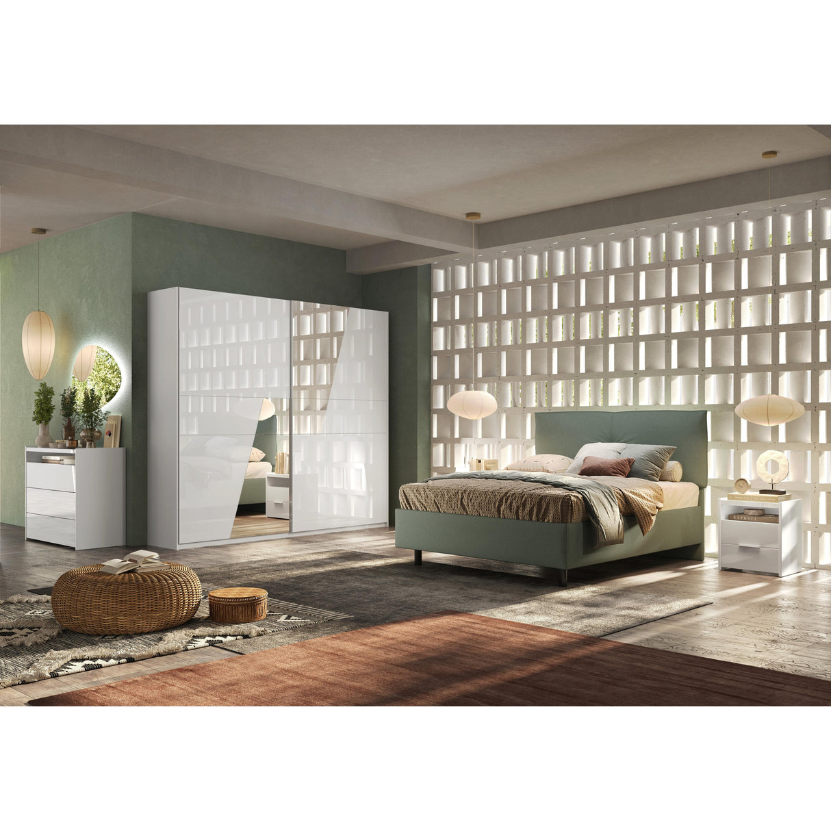 Dune 6 Drawer 50cm Tall Chest of Drawers - White High Gloss - FurniComp