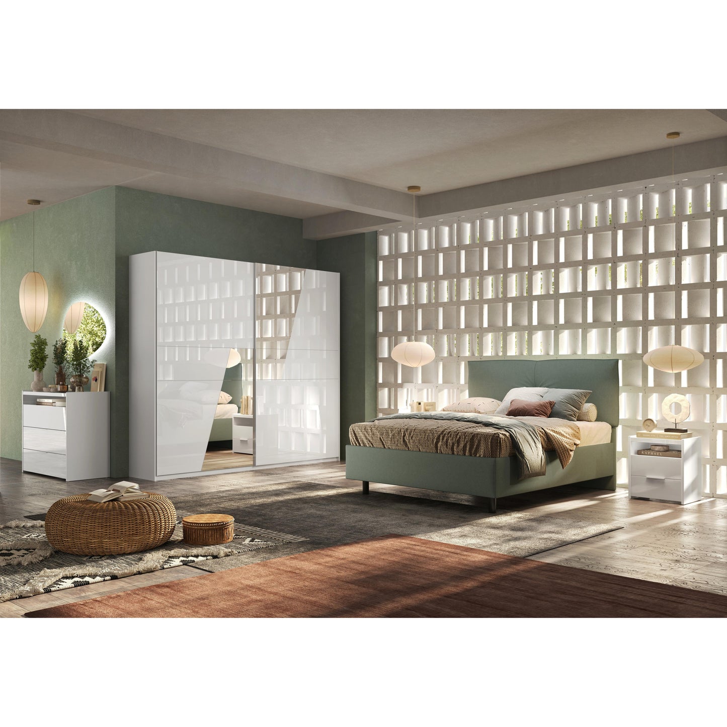 Dune 3 Drawer 110cm Chest of Drawers - White High Gloss - FurniComp