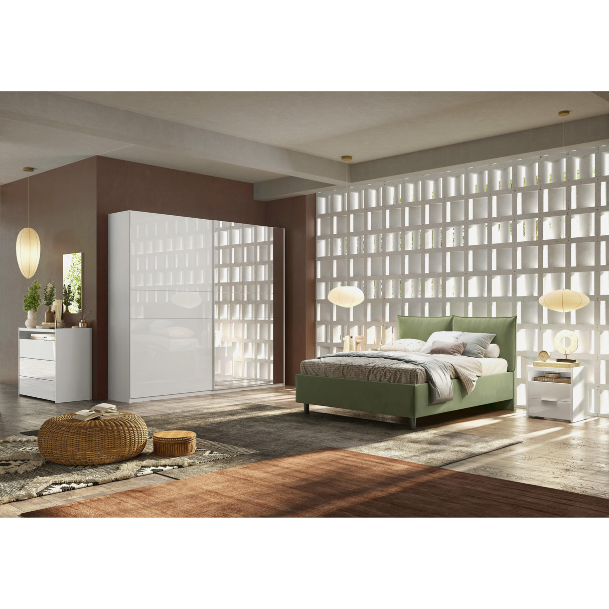 Dune 6 Drawer 50cm Tall Chest of Drawers - White High Gloss - FurniComp