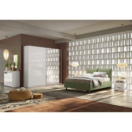 Dune 2 Drawer Bedside Table - White High Gloss - FurniComp