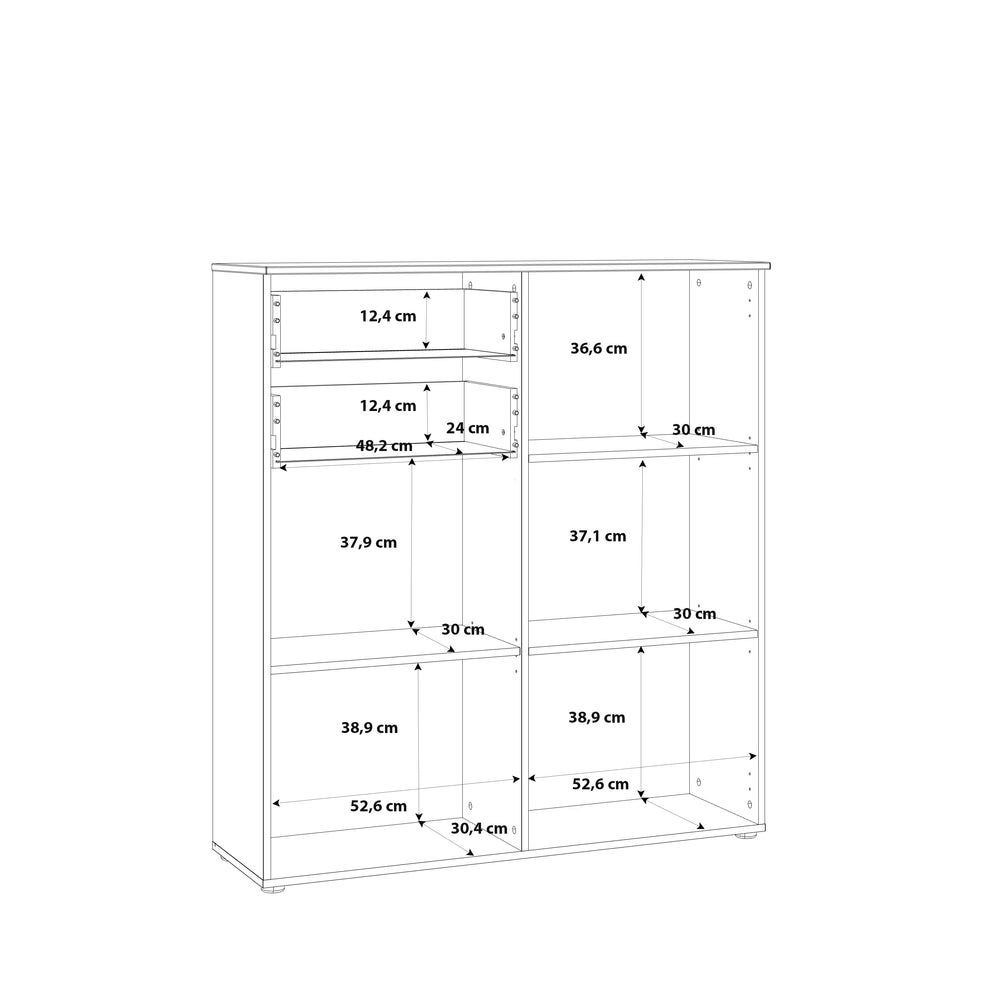 Ella White Gloss 2 Door 2 Drawer Tall Sideboard - FurniComp