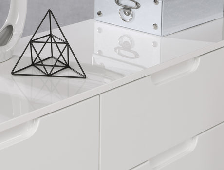 Ella 4 Drawer Tall Slim White Gloss and Oak Shoe Cabinet - FurniComp