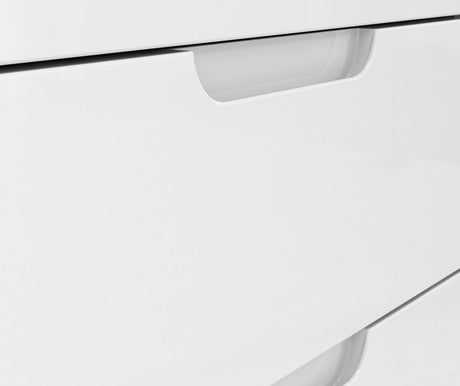 Ella 4 Drawer Tall Slim White Gloss and Oak Shoe Cabinet - FurniComp