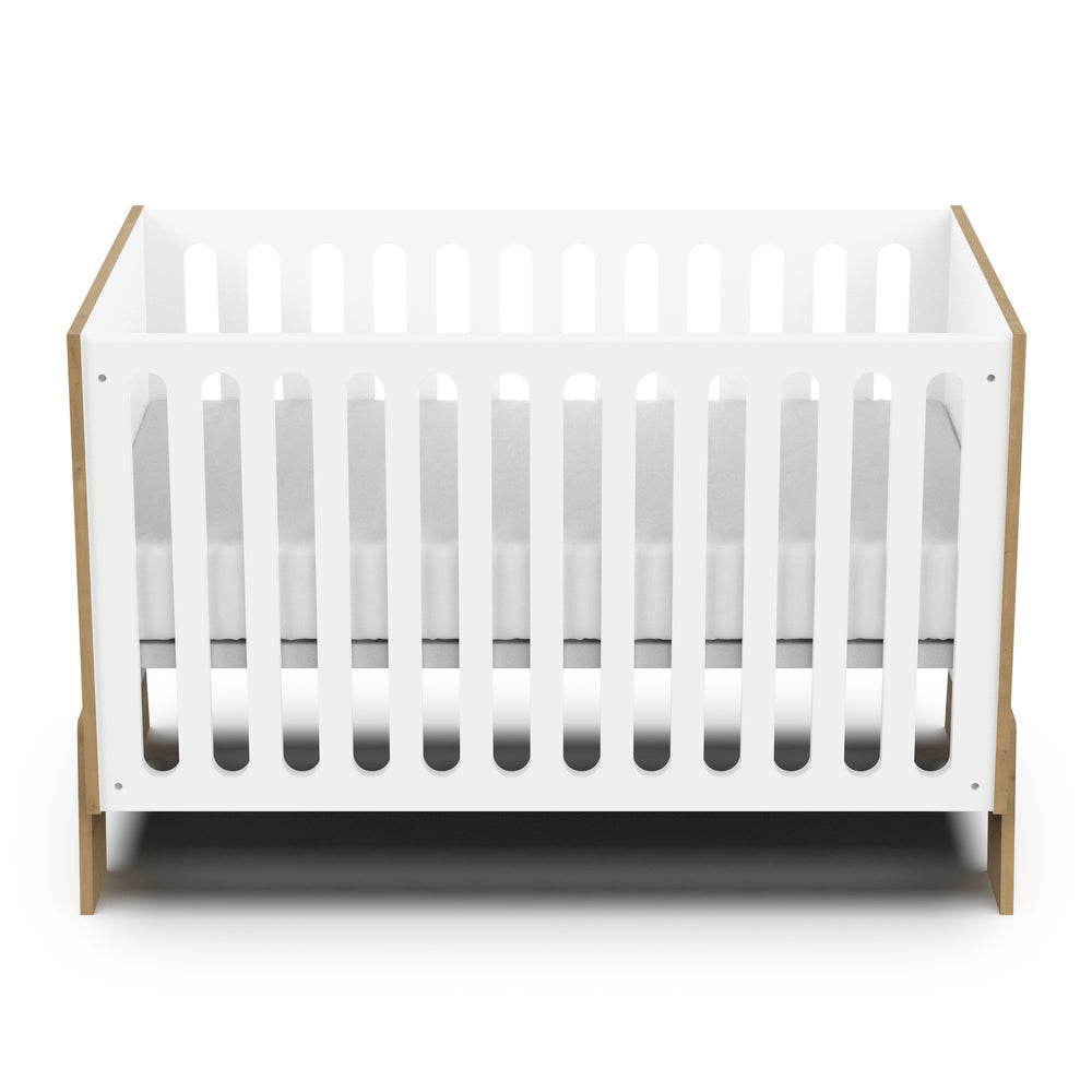 Elsie 60x120cm Cot Bed- Matt White & Hamilton Oak - FurniComp