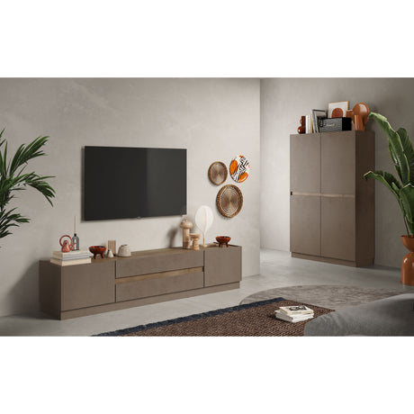 Chelsea 2 Door 1 Drawer Compact Bronze and Mercure Oak Sideboard - FurniComp