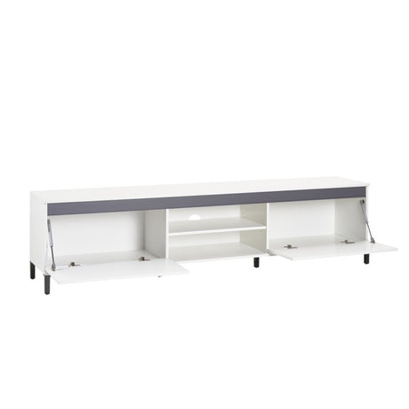 Cancun 2 Door 200cm White Gloss and Anthracite TV Stand - FurniComp