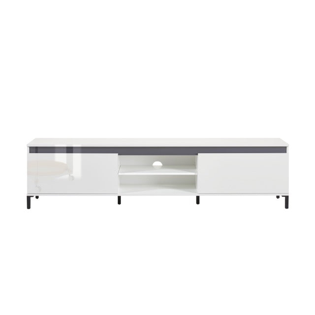 Cancun 2 Door 200cm White Gloss and Anthracite TV Stand - FurniComp