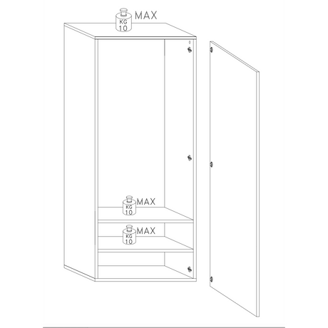 Giulia 1 Door White Gloss Tall Narrow Shallow Depth Hallway Cabinet - FurniComp
