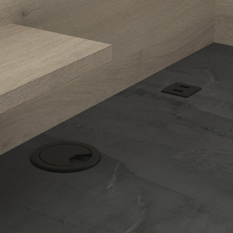 Jade 1 Door 1 Drawer Black and Oak L Shaped Corner Office Desk with Hutch - FurniComp